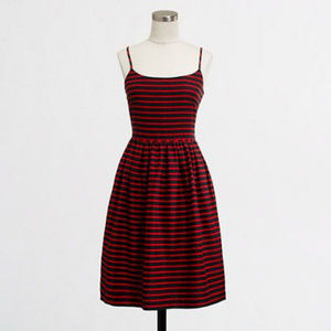 J CREW Stripe Linen Cotton Sundress 2 NWT RED/NAVY